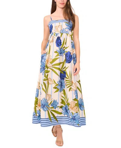 Cece Print Sleeveless Maxi Dress In Blue