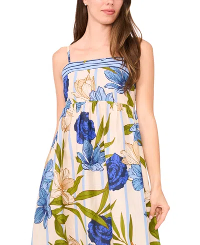 Cece Print Sleeveless Maxi Dress In Blue