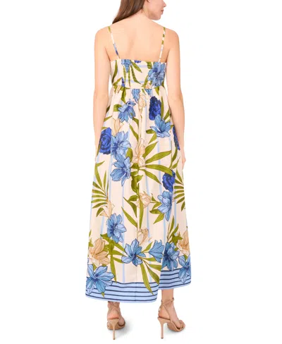 Cece Print Sleeveless Maxi Dress In Blue