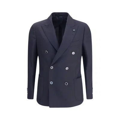 Lardini Double-breasted Blazer In Blue