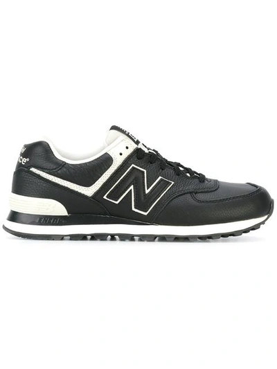 New Balance 574 Black Leather Sneakers