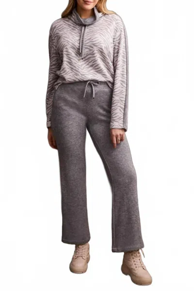 Tribal Pull On Pant With Pockets In Grey Mix In Gray