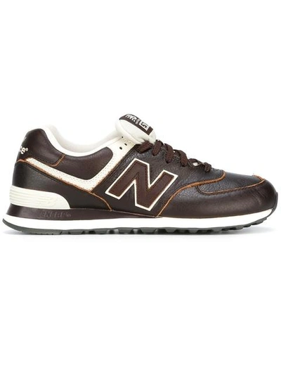 New Balance Lateral Logo Patch Sneakers In Brown