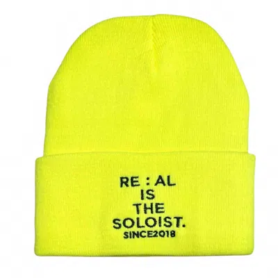 The Soloist X Re:al Men's Watch Cap Style Beanie With Folded Flap In Yellow In Yellow