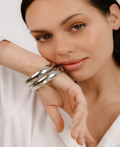 Ettika Simple Single Stack Bangle In Silver