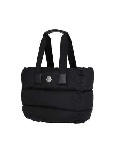 Moncler Micro Shoulder Bag With Quilted Design And Removable Strap In Black