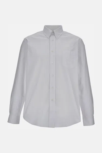 Givenchy Grey Button-down Shirt With 4g Embroidery In Cotton Man In Multicolor