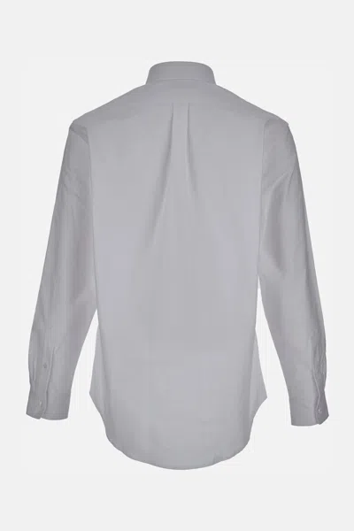 Givenchy Grey Button-down Shirt With 4g Embroidery In Cotton Man In Multicolor