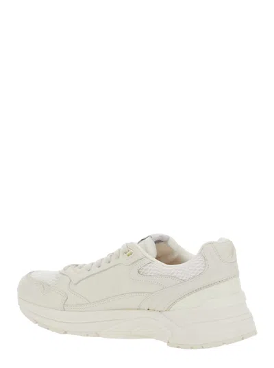 Autry Hyperway Sneakers In Whisper White Laminated Leather And Mesh In White
