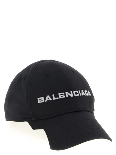 Balenciaga Embroidered Logo Baseball Cap In Black