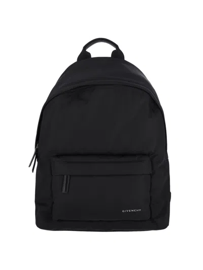 Givenchy Black Backpack With Adjustable Shoulder Straps And Logo On Front In Tech Fabric Man