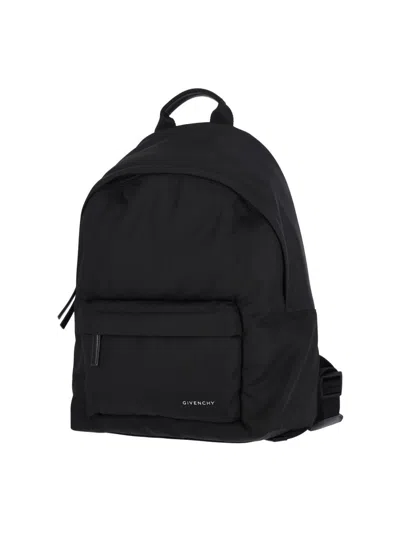 Givenchy Black Backpack With Adjustable Shoulder Straps And Logo On Front In Tech Fabric Man