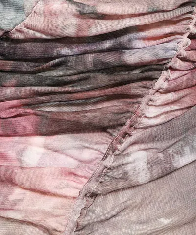 Balmain Pastel-print Tulle Dress In Multicolor