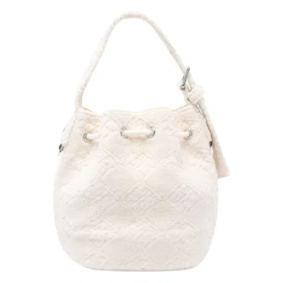 Tory Burch Textured Fabric Shoulder Bag With Adjustable Strap In White