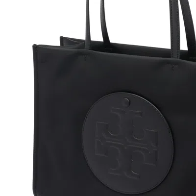 Tory Burch Spacious Black Tote With Embossed Logo And Sturdy Handles In Black