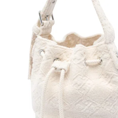 Tory Burch Textured Fabric Shoulder Bag With Adjustable Strap In White