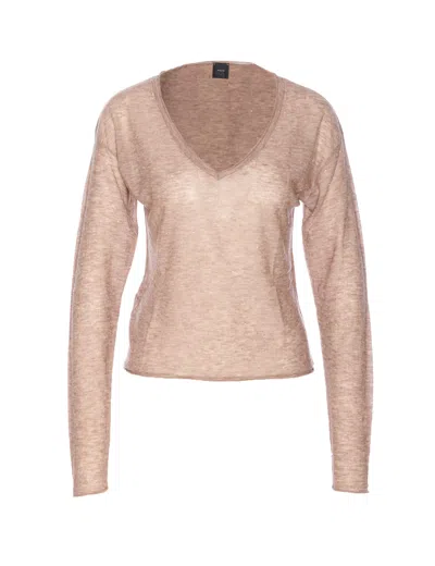 Pinko Salomone Wool Sweater With Micro Sequins In Multi