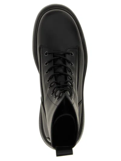 Tod's Platform Combat Boots With Lace-up Design In Black