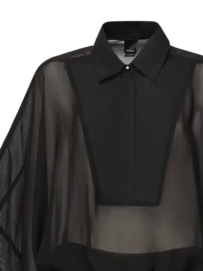 Pinko Chiffon And Poplin Bodysuit In Black