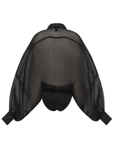 Pinko Chiffon And Poplin Bodysuit In Black
