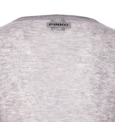 Pinko Grey Sweater With Sequins In Gray