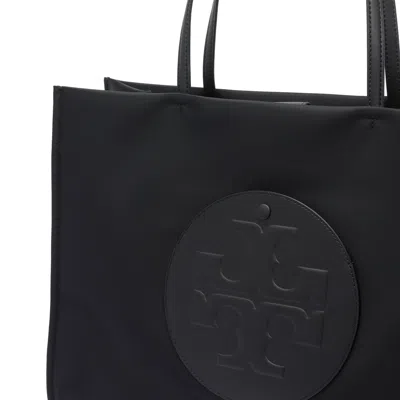 Tory Burch Spacious Black Tote With Embossed Logo And Sturdy Handles In Black