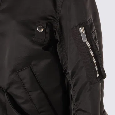 Sacai Ribbed High Collar Jacket With Side Pockets In Black