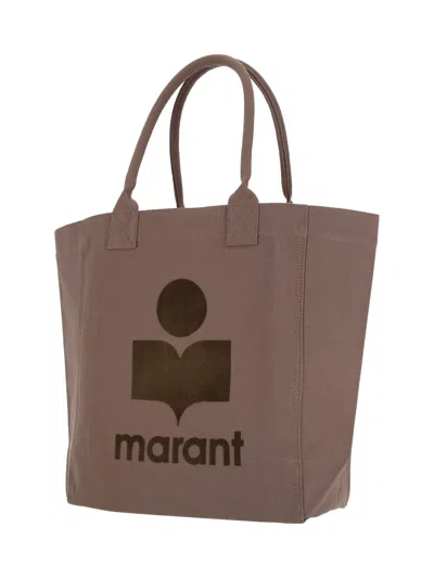 Isabel Marant Yenky Tote Bag With Logo Embroidery In Brown