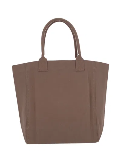Isabel Marant Yenky Tote Bag With Logo Embroidery In Brown