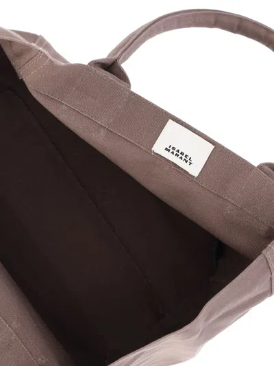 Isabel Marant Yenky Tote Bag With Logo Embroidery In Brown