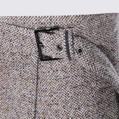 Brunello Cucinelli Virgin Wool Midi Skirt In Gray