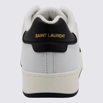 Saint Laurent White And Black Leather Sneakers In Multi