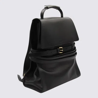 Moschino Flap Backpack With Adjustable Straps And Top Handle In Black