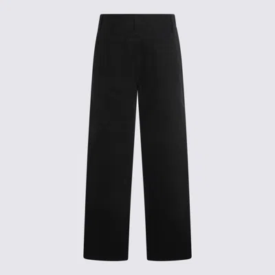 Khaite Bacall Low Rise Straight Jeans In Black