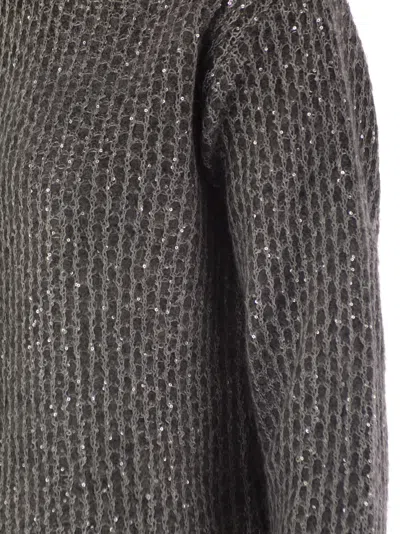 Herno Alpaca And Wool Crewneck Sweater In Gray