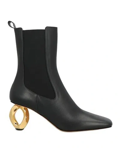 Jw Anderson Woman Ankle Boots Black Size 10 Calfskin In Black