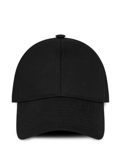 Courrèges Structured Black Cotton Baseball Cap With Embroidered Logo In Black