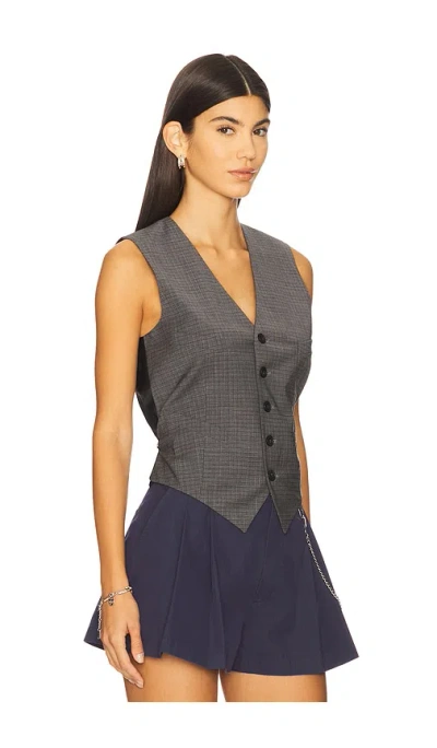 Alexander Wang Wool-blend Tailored Vest With Chain-link In Gray