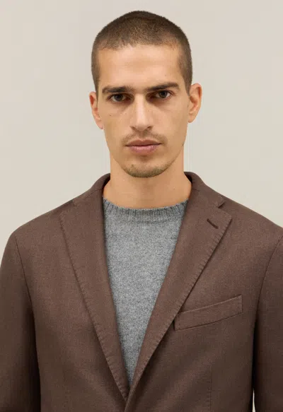 Boglioli Garment Dyed Wool K-jacket In Brown