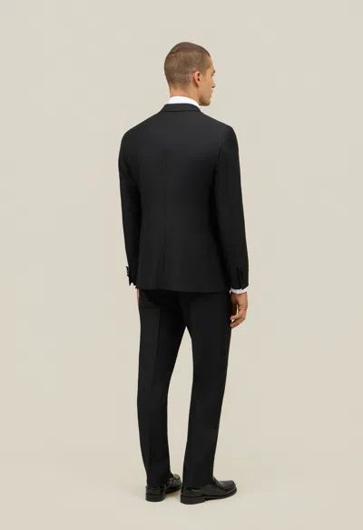 Boglioli Wool Satin Double-breasted Milano Tuxedo In Black