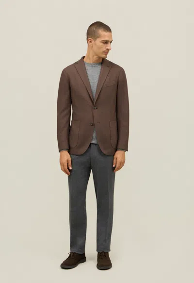 Boglioli Garment Dyed Wool K-jacket In Brown