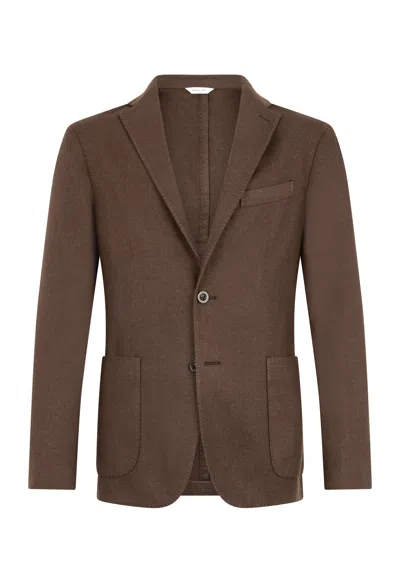 Boglioli Garment Dyed Wool K-jacket In Brown