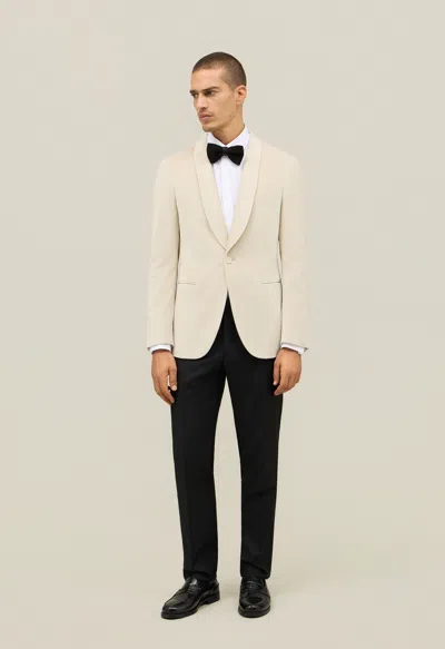 Boglioli Plain Velvet Milano Dinner Jacket In White