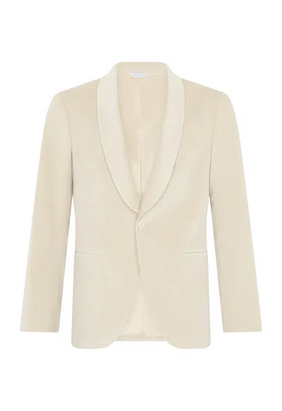 Boglioli Plain Velvet Milano Dinner Jacket In White