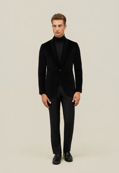 Boglioli Plain Velvet Milano Dinner Jacket In Black