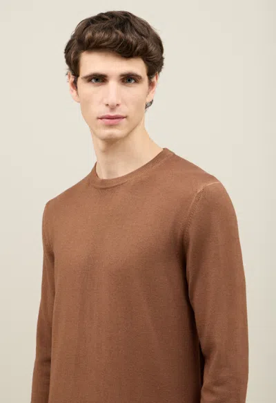 Boglioli Garment Dyed Wool Crewneck In Brown