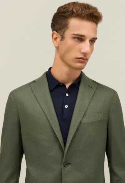 Boglioli Garment Dyed Wool K-jacket In Green