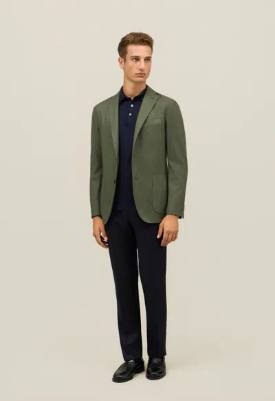 Boglioli Garment Dyed Wool K-jacket In Green