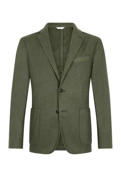 Boglioli Garment Dyed Wool K-jacket In Green