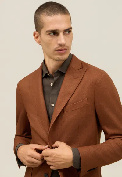 Boglioli Garment Dyed Wool K-jacket In Brown